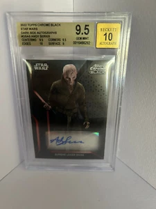 2022 Topps Chrome Black Star Wars Dark Side Auto, Andy Serkis/Snoke BGS 9.5 - Picture 1 of 2