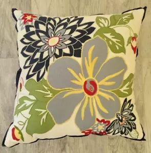 Floral Blue Green Embroidered Throw Pillow 20 x 20 in Cottagecore Cottage Target - Picture 1 of 10