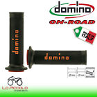 Paire Poignée DOMINO Racing / Perforées - Couleur Noire/Orange - A01041C4540