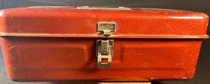 Vintage Red Unbranded Metal Tool Box W/tray - Picture 1 of 11