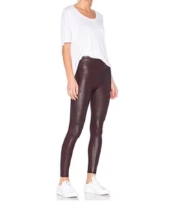 SPANX Women's Wine Faux Leather Leggings Size Medium Tummy Shaping Comfortable - Bild 1 von 9
