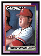 1990 Topps #261 WHITEY HERZOG St. Louis Cardinals ~F7G
