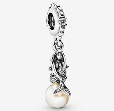 DIY 925 Silver Crystal CZ Mermaid Charm European Beads suit Necklace Bracelet