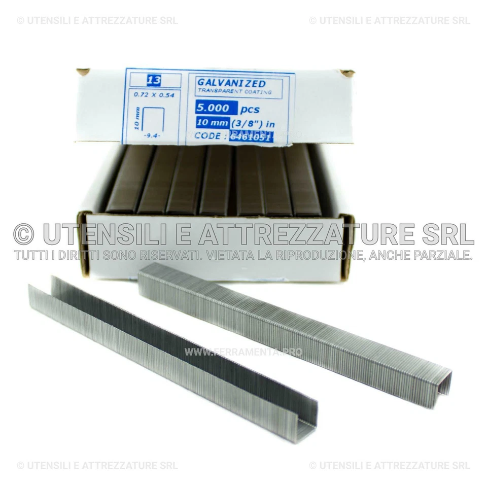 GRAFFETTE PUNTI METALLICI L. 10,6 mm VARIE ALTEZZE per GRAFFATRICI MANUALI LEVA - Immagine 1 di 1