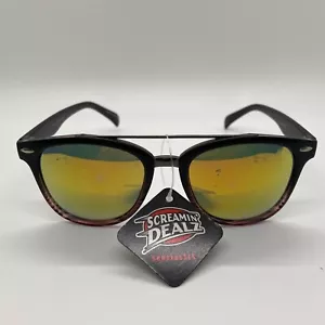 Mops Damen Retro Sonnenbrille Katzenauge getönt verspiegelte Regenbogengläser - Bild 1 von 11