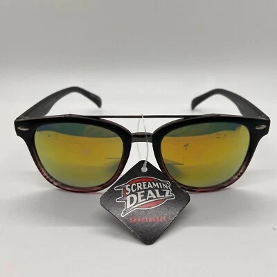 Pugs Women's Retro Sunglasses Cat Eye Tinted Mirrored Rainbow Lens - Image 1 of 4