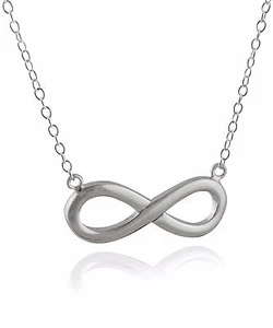 Infinity Necklace - 925 Sterling Silver - Adjustable Chain Love Friendship NEW - Picture 1 of 2