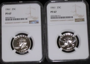 1961 NGC PF67 Washington Quarter BLAST WHITE) - Picture 1 of 6