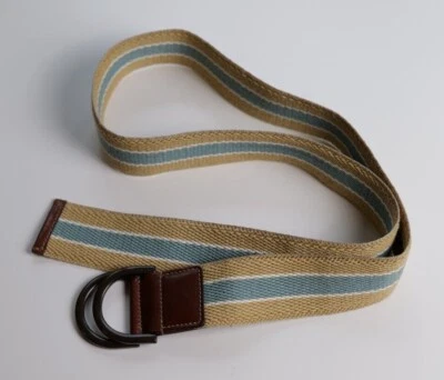 Cinturón Gucci Vintage Beige Azul Claro Rayas Foto 1 de 4