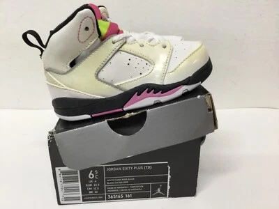 Jordan Sixty Plus (TD) Toddler sneaker 365165 161 size 6.5c wht/rose-blk vintage - Image 1 of 4