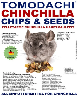Chinchillafutter wenig Pellets Möhrenflocken Erbsenflocken Kräuter Kerne 10kg - Bild 1 von 4