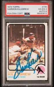 1973 Topps Harmon Killebrew Signed Baseball Card PSA 4 PSA/DNA Certified Auto 8 - Picture 1 of 3