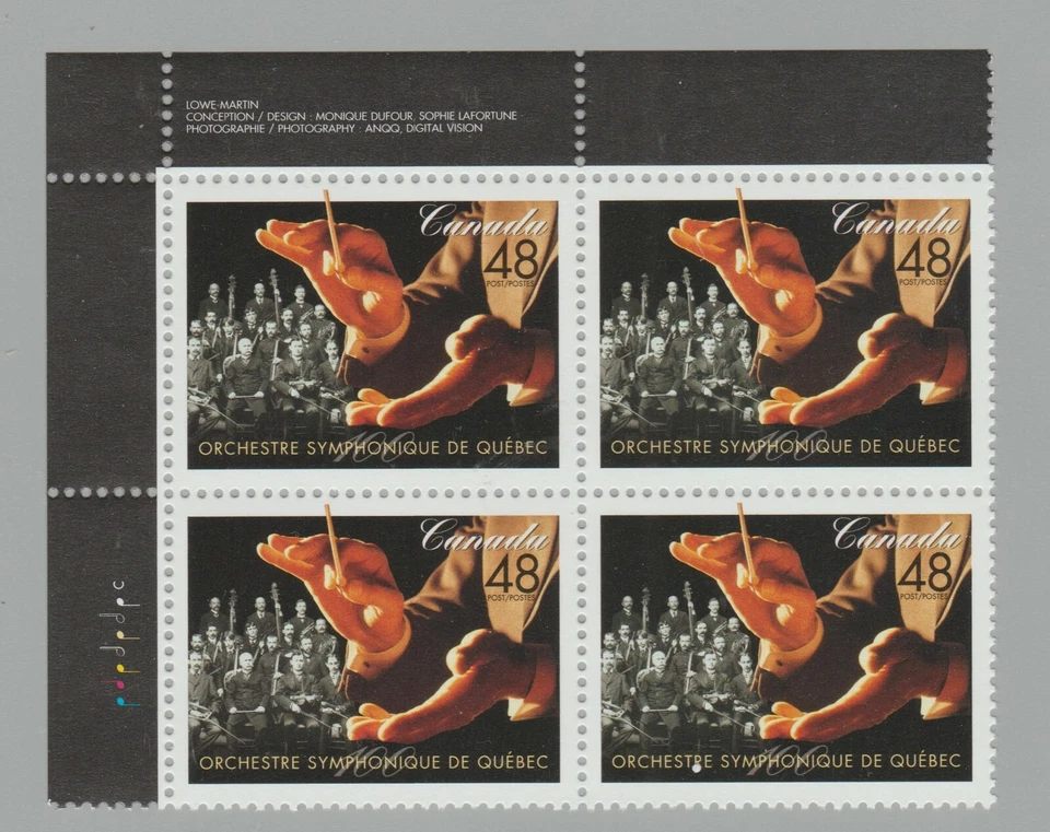 2002 Canada SC# 1968 UL - Quebec Symphony Orchestra Plate Block M-NH Lot # 3521a - Image 1 of 1