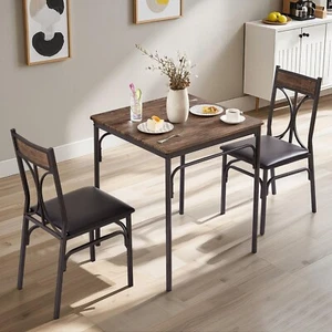 3/5 Piece Dining Table Set Chairs Home Kitchen Breakfast Wood Top Dinette Table - Picture 1 of 32
