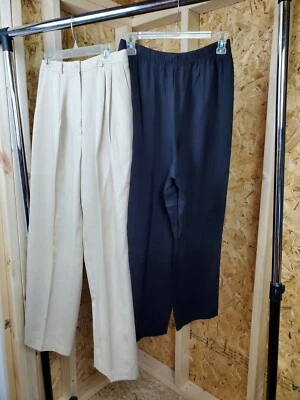 Mujer Talla 12 Lote De 2 Pares Pantalones Pantalones Pantalones 1 Tostado Por Liz Baker 1 Negro Sin Marca Foto 1 de 4