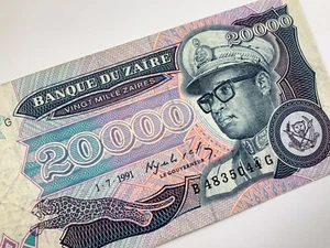Billete Zaire 20000 Zaires 1991 circulado Y908 - Imagen 1 de 9