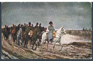 POSTCARD Napoleon & staff returning from Soissons after the battle of Laon c1914 - Picture 1 of 2