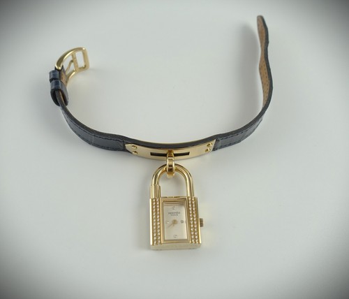Orologio da polso Hermès Kelly Lock edizione limitata 1995 18 carati Oro giallo brillanti blu