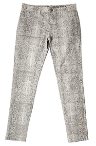 Womens Unbranded Jeggings Size 10 Animal Print Grey Front Zip Stretch (VGC) - Picture 1 of 9