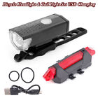 UBS Waterproof Rechargeable Bicycle LED Front Rear Light Set Cycling Bike Lamp
