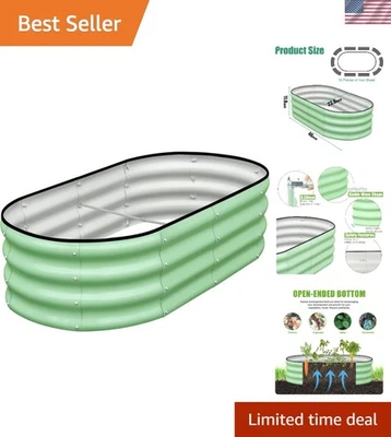 Elegant Galvanized Raised Garden Bed 4x2x1ft with Drainage for Healthy Plants - Image 1 of 4