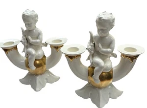 Juego de 1 candelabros vintage Goebel Cupido - dorado - estilo clásico - tiene capacidad para 4 - Imagen 1 de 10
