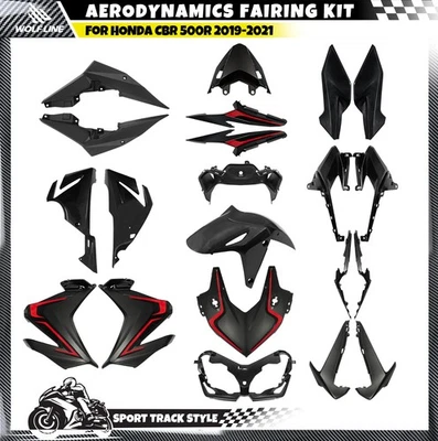 Bodywork Fairing Kit For HONDA CBR 500R 2019 2020 2021 ABS Plastic Black Red - Imagem 1 de 4