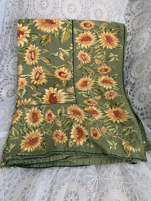 April Cornell Soleil sunflowers yellow  Green  tablecloth 60” X 83” Rectangle - Image 1 of 4