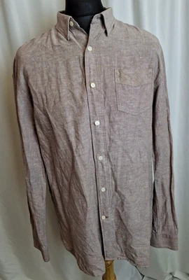 Hammond & Co Linen Long Sleeve Shirt  Smart Casual Pocket Brown Large A3815 - Image 1 of 4