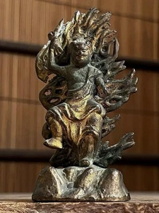 Zao Gongen Figur, späte Edo Periode, B1,8 x H3,5 Zoll, japanisch antik - Bild 1 von 10