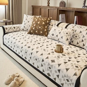 Geometric Sofa Cover Tribal Style Thick Cotton Couch Throw - Picture 1 of 12