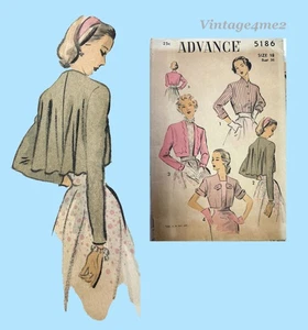 V4me2 Outlet - 1940s Advance 5186 Post WWII Swing Back Jacket Topper Gr. 36 Bust - Bild 1 von 4