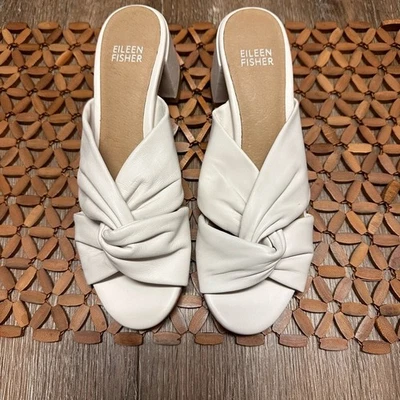 Zapatos de mula para mujer Eileen Fisher blanco marfil talla 6,5 Foto 1 de 4