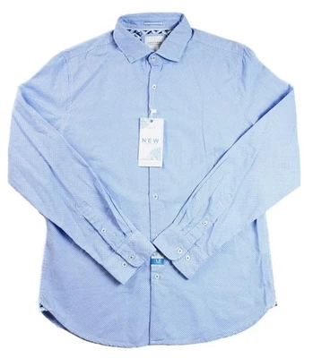 Camisa M Cactus Hombre Manga Larga Botones Delanteros Calce Regular Azul NUEVA Foto 1 de 4