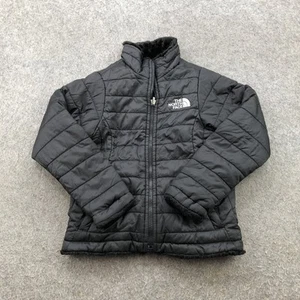 North Face Jacket Girls XXS 5 Black Quilted Fleece Lined Full Zip Winter Coat - Picture 1 of 8