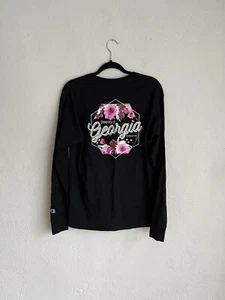 Champion Woman Black NCAA Georgia University Long Sleeve T-Shirt, Size M - Picture 1 of 7