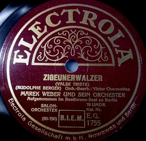 MAREK WEBER "Il Rosario / Rullo Zingari" Electrola 1928/29 78 giri 10" - Foto 1 di 2