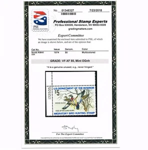 EXCEPTIONAL SCOTT #RW41 MINT PRISTNE OG NH PSE CERT GRADED VF-XF 85 PLATE #17250 - Picture 1 of 3