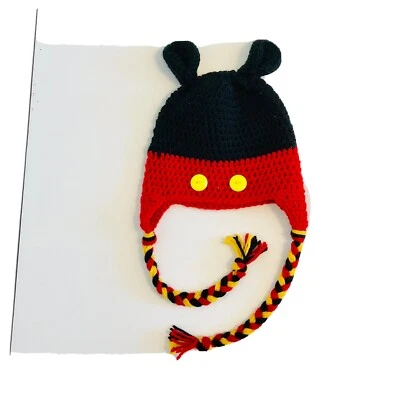 Mickey Mouse Toddler Winter Hat Handmade Crocheted   - Image 1 of 4