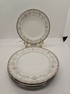 4er Set Noritake Edgewood 6 1/4 Zoll Brotteller 5807 Platin Borte unbenutzt - Bild 1 von 5