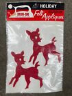 Old Vintage Christmas Holiday Industries Bronx Ny Reindeer Felt Appliques Nos