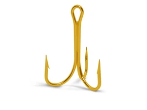 VMC 9617 Gold Treble Hook Sizes 12-18 For Micro Tube Flies, Salmon Sea-trout. - Picture 1 of 2