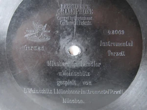 78rpm E. BERLINER GRAMOPHONE 7" - D'WEINSCHÜTZ 1. MÜNCHENER INSTRUMENTAL TERZETT - Imagen 1 de 3