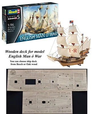 Revell English Man O'War 1:96 - laser cut wooden deck for model - Bild 1 von 4