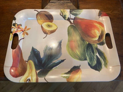 Certified International LARGE MELAMINE HANDLED TRAY Fruit Design Made In Italy - Image 1 of 3