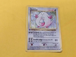 1ª Edición Chansey Shadowless Base Set Holo 3/102 Tarjeta Pokémon - Imagen 1 de 4