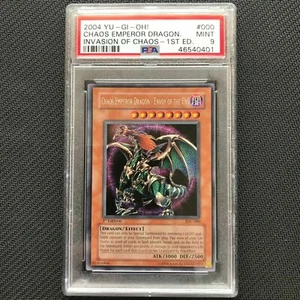 Chaos Emperor Dragon - Envoy of the End IOC-000 Secret Rare 1st Edition - PSA 9! - Picture 1 of 3