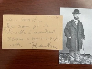 HENRI DE TOULOUSE LAUTREC HANDWRITTEN LETTER SIGNED, ARTIST, EDOUARD DUJARDIN - Picture 1 of 3
