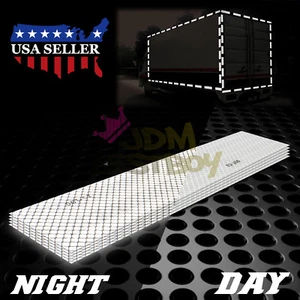 White DOT-C2 Conspicuity Reflective Tape Strip 1 Foot Safety Warning Trailer RV - Picture 1 of 13