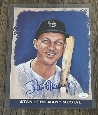 STAN MUSIAL SIGNED AUTOGRAPHED 8.5x11 BECKETT MAGAZINE COVER JSA CERTIFIED - Image 1 of 2